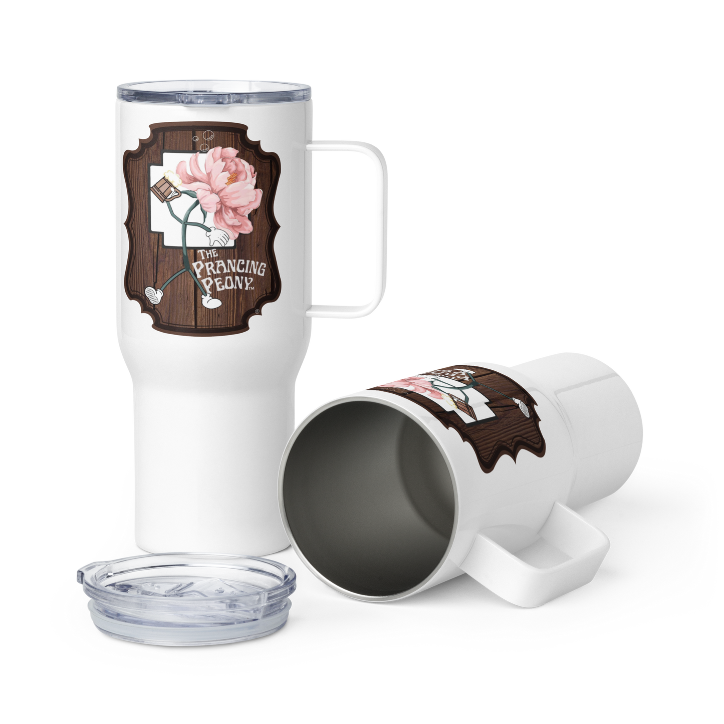 Prancing Peony: Travel Mug With a Handle (From the Animehem arc of the indGame book series)