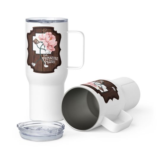 Prancing Peony: Travel Mug With a Handle (From the Animehem arc of the indGame book series)