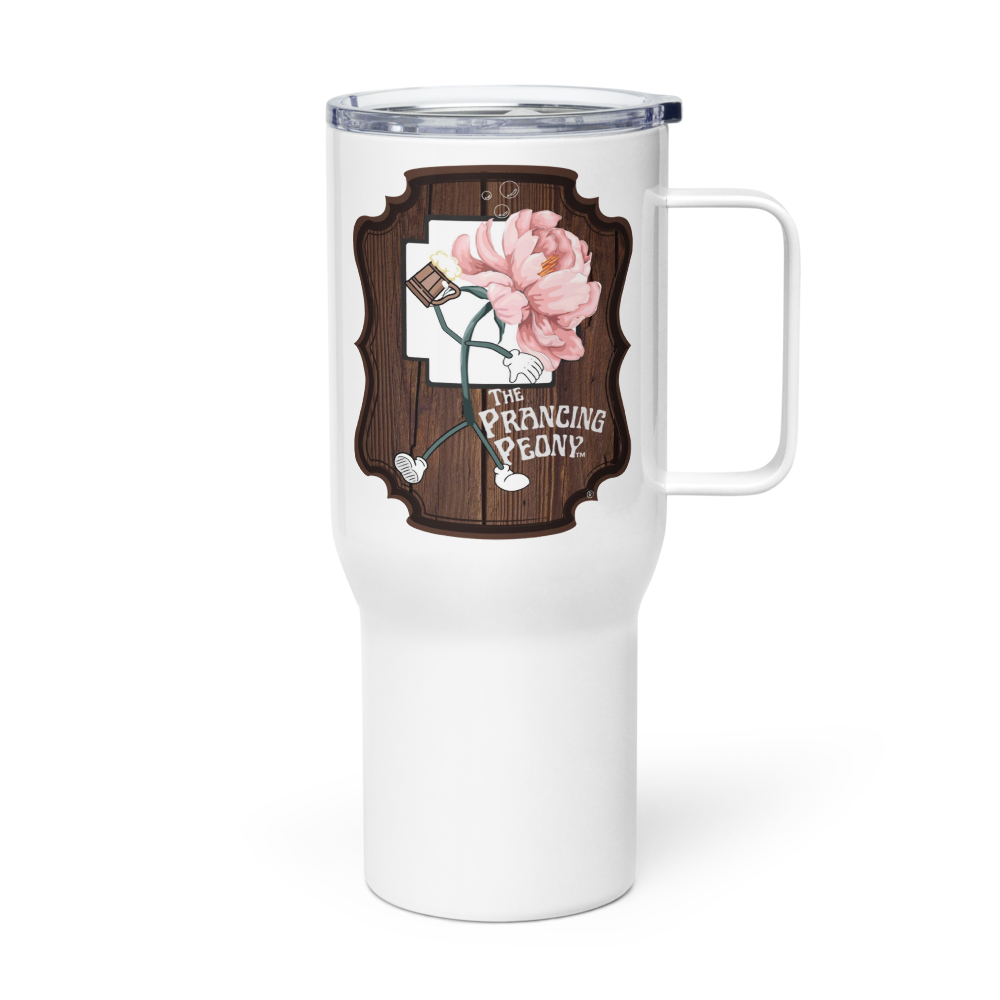 Prancing Peony: Travel Mug With a Handle (From the Animehem arc of the indGame book series)