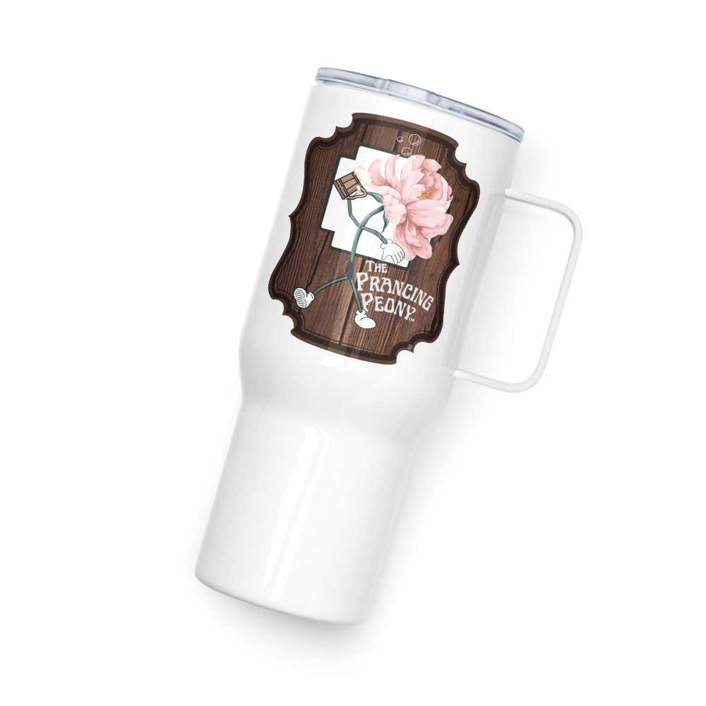 Prancing Peony: Travel Mug With a Handle (From the Animehem arc of the indGame book series)