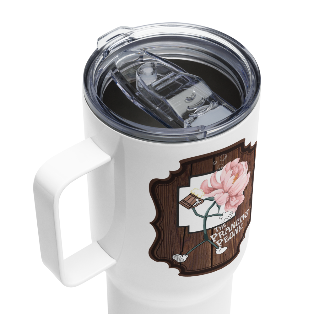 Prancing Peony: Travel Mug With a Handle (From the Animehem arc of the indGame book series)