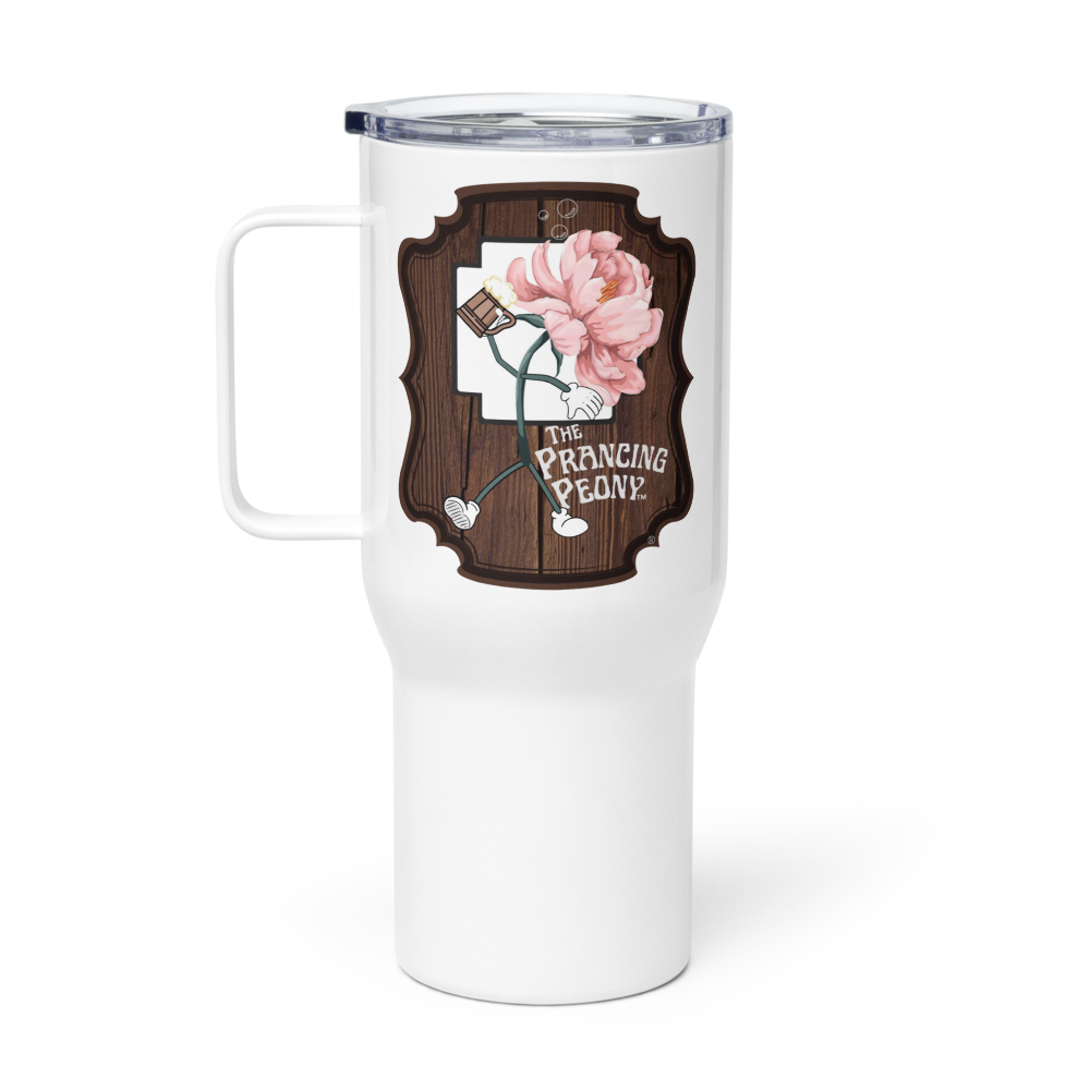 Prancing Peony: Travel Mug With a Handle (From the Animehem arc of the indGame book series)