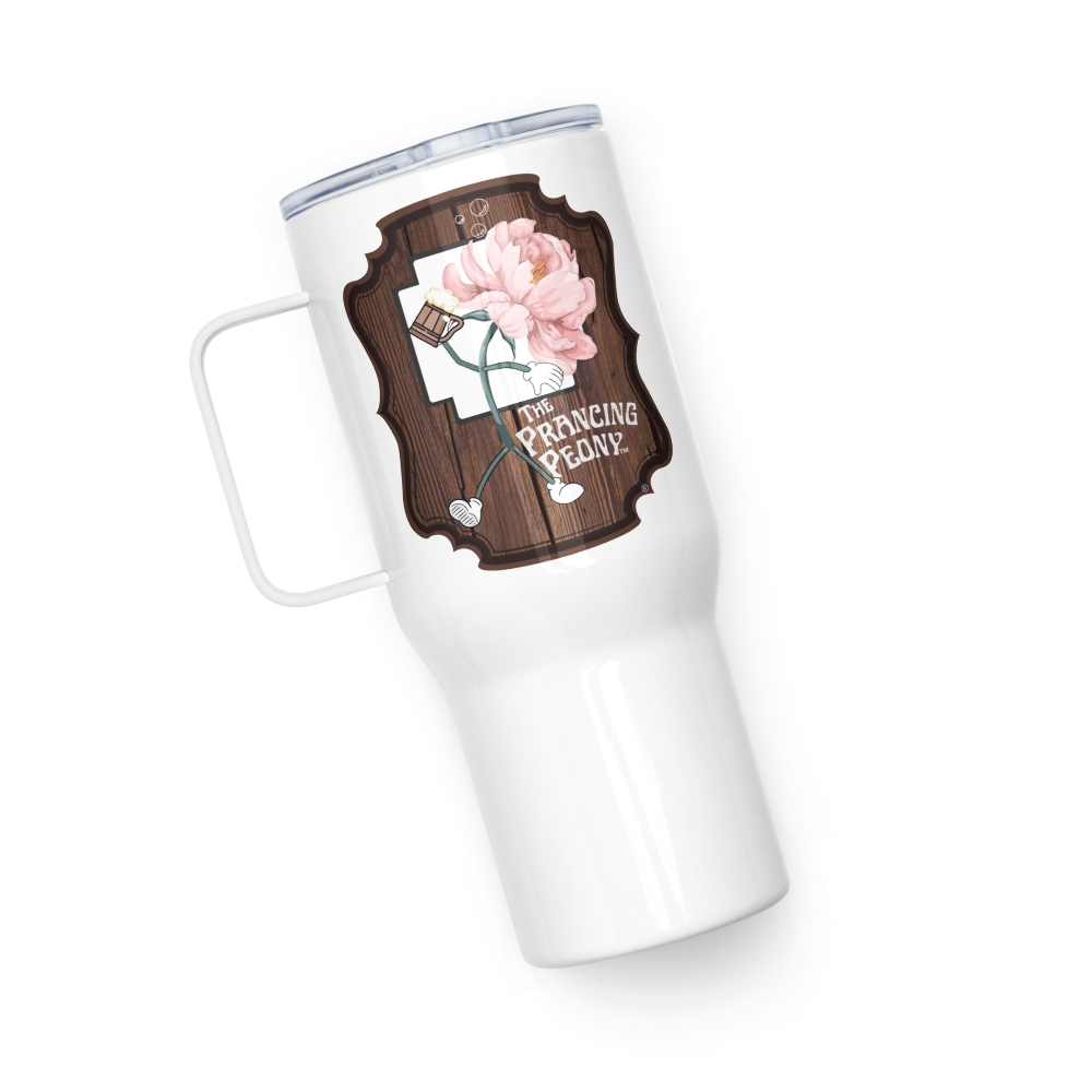 Prancing Peony: Travel Mug With a Handle (From the Animehem arc of the indGame book series)