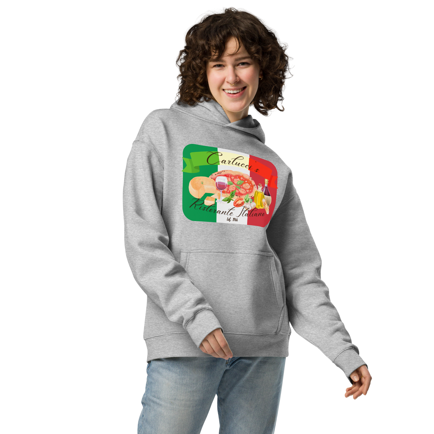 Unisex oversized hoodie 'Carlucci's' Unisex Oversized Hoodie (From the 'Mike Ferrari: Rise of the Centurion' arc of the indGame book series)